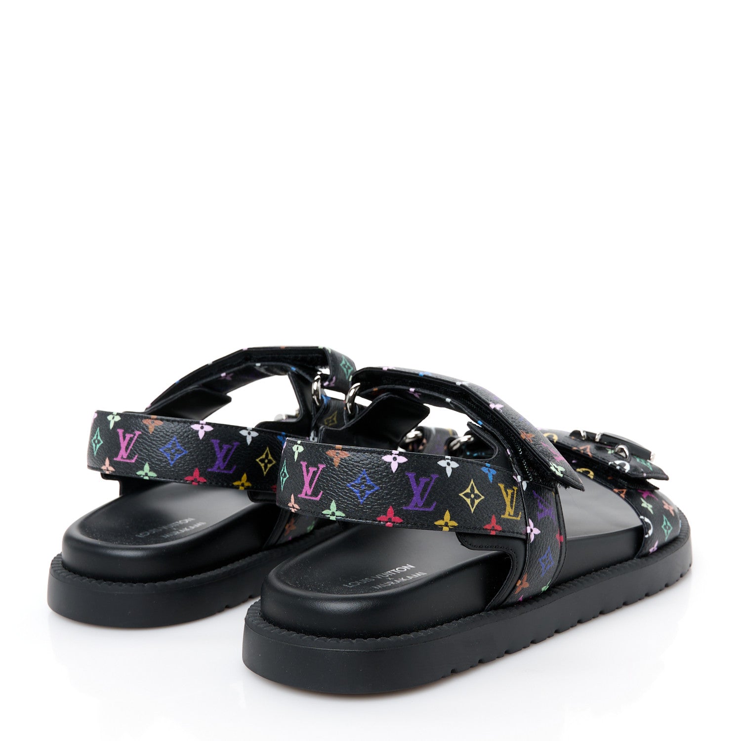 Louis Vuitton LV X TM Monogram Multicolor Sunset Flat Sandals 38 Black 5 of 10