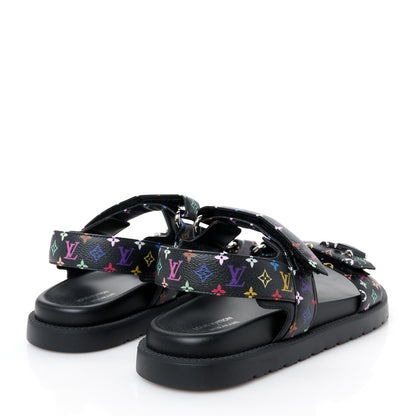 Louis Vuitton LV X TM Monogram Multicolor Sunset Flat Sandals 38 Black 5 of 10