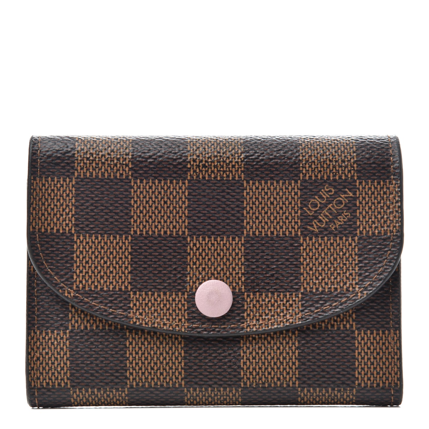 Damier Ebene Rosalie Coin Purse Rose Ballerine