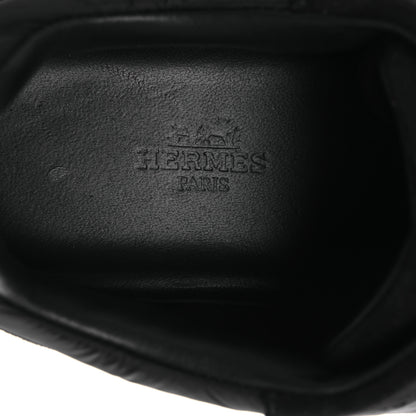 Hermes Air Mesh Suede Goatskin Bouncing Sneakers 37.5 Black Orange 9 of 13