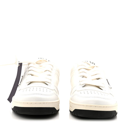 Prada Vitello Rois Triangle Womens Downtown Low Top 30mm Sneakers 38 White Black 2 of 10