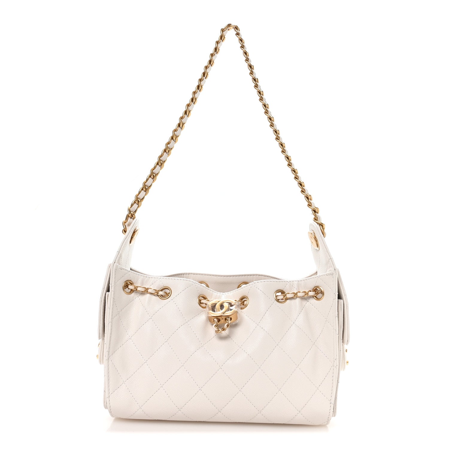 Chanel Caviar Quilted Mini Chanel 25 Handbag White 1 of 11