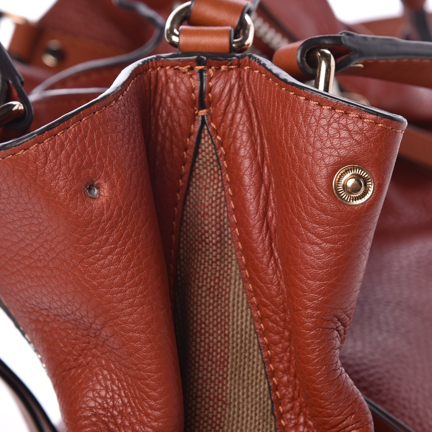 Burberry Grainy Calfskin House Check Small Maidstone Burnt Sienna 9 of 10