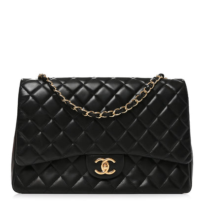 Chanel Lambskin Quilted Maxi Double Flap Black 1 of 10