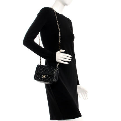 Chanel Lambskin Quilted Mini Square Flap Black 2 of 8
