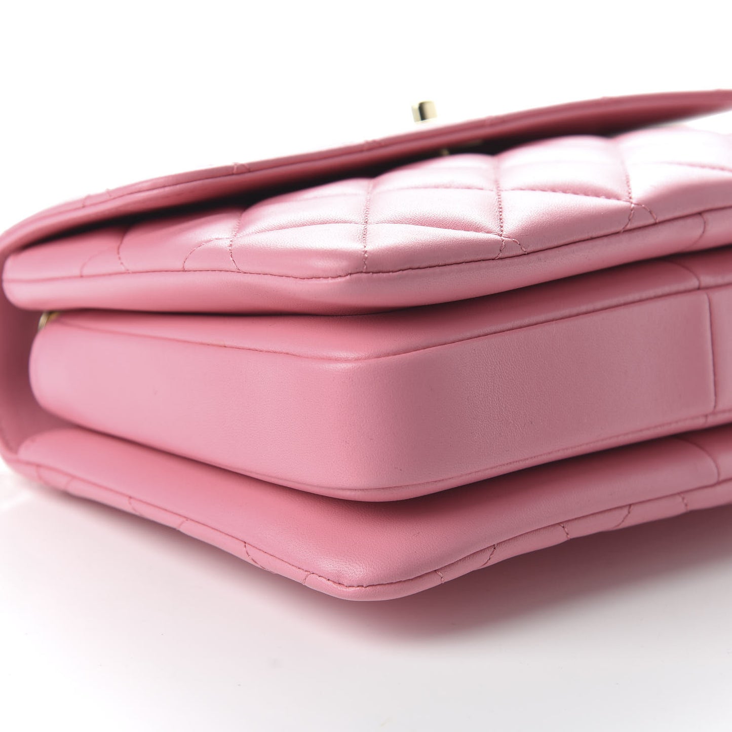 Lambskin Quilted Small Trendy CC Flap Dual Handle Bag Pink