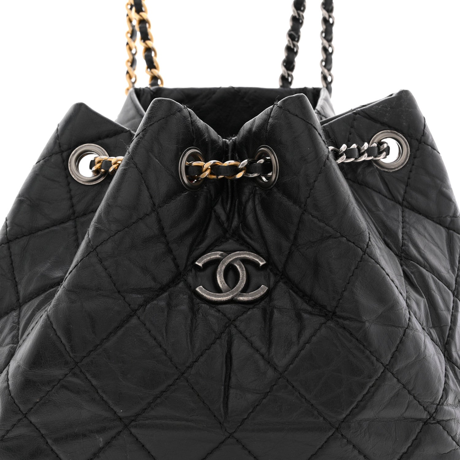 Chanel Aged Calfskin Quilted Small Gabrielle Backpack Black 8 of 13