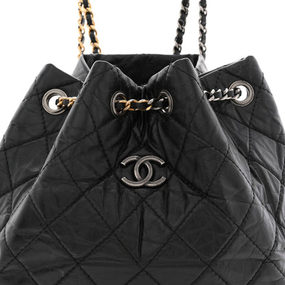 Chanel Aged Calfskin Quilted Small Gabrielle Backpack Black 8 of 13