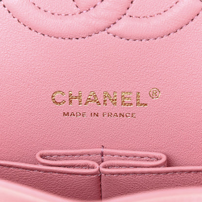 Chanel Caviar Flat Chevron Quilted Medium Double Flap Pink 5 of 11