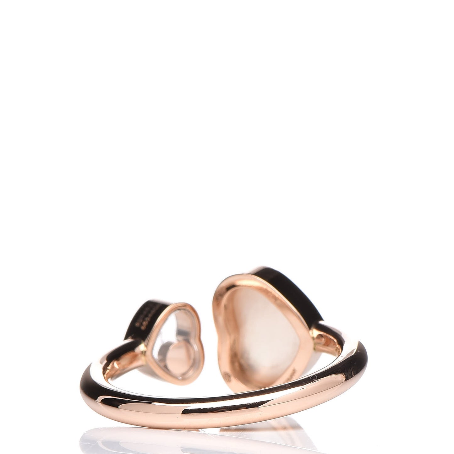 18K Rose Gold Diamond Mother of Pearl Happy Hearts Ring 54 7