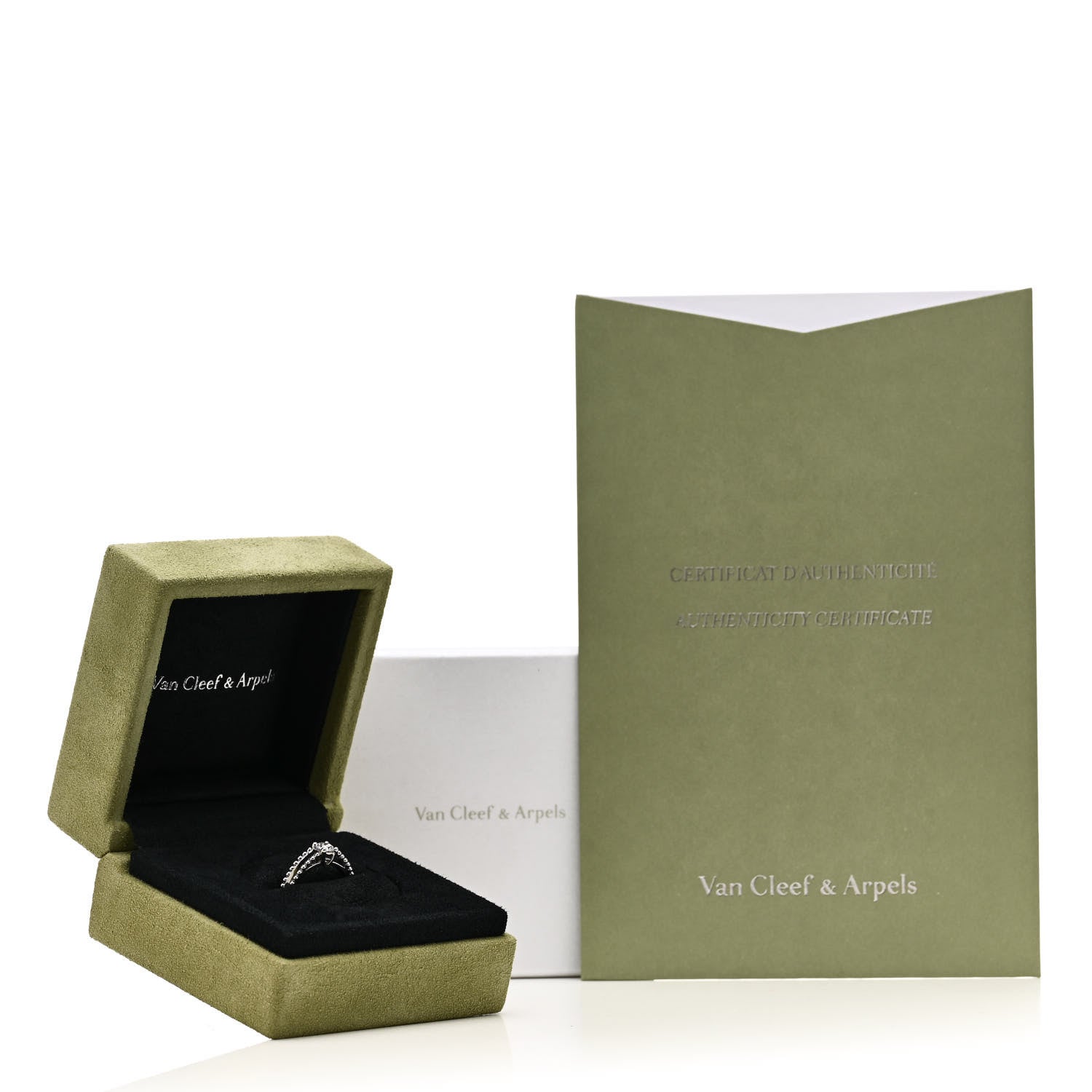 Van Cleef & Arpels Platinum Diamond Estelle Solitaire Wedding Ring 52 6 7 of 7