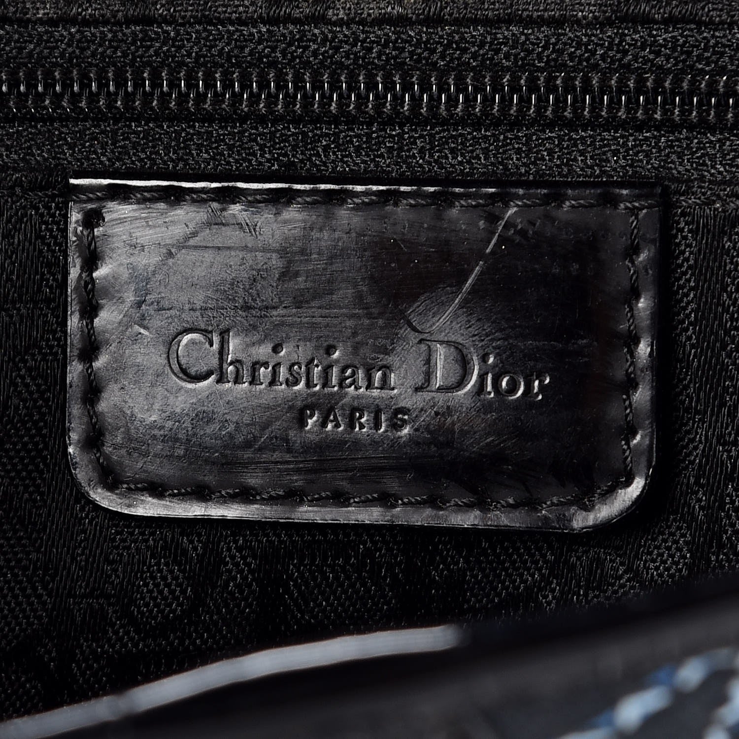 Christian Dior Canvas Floral Saddle Bag Black 6 of 13