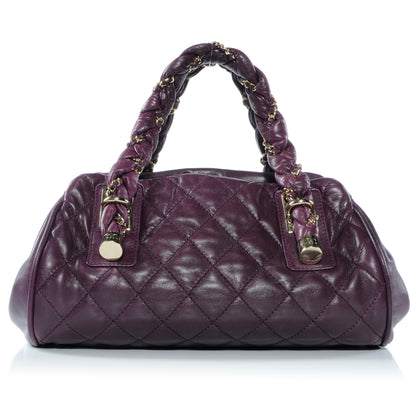 Chanel Distressed Lambskin Lady Braid Bowler Purple 1 of 9