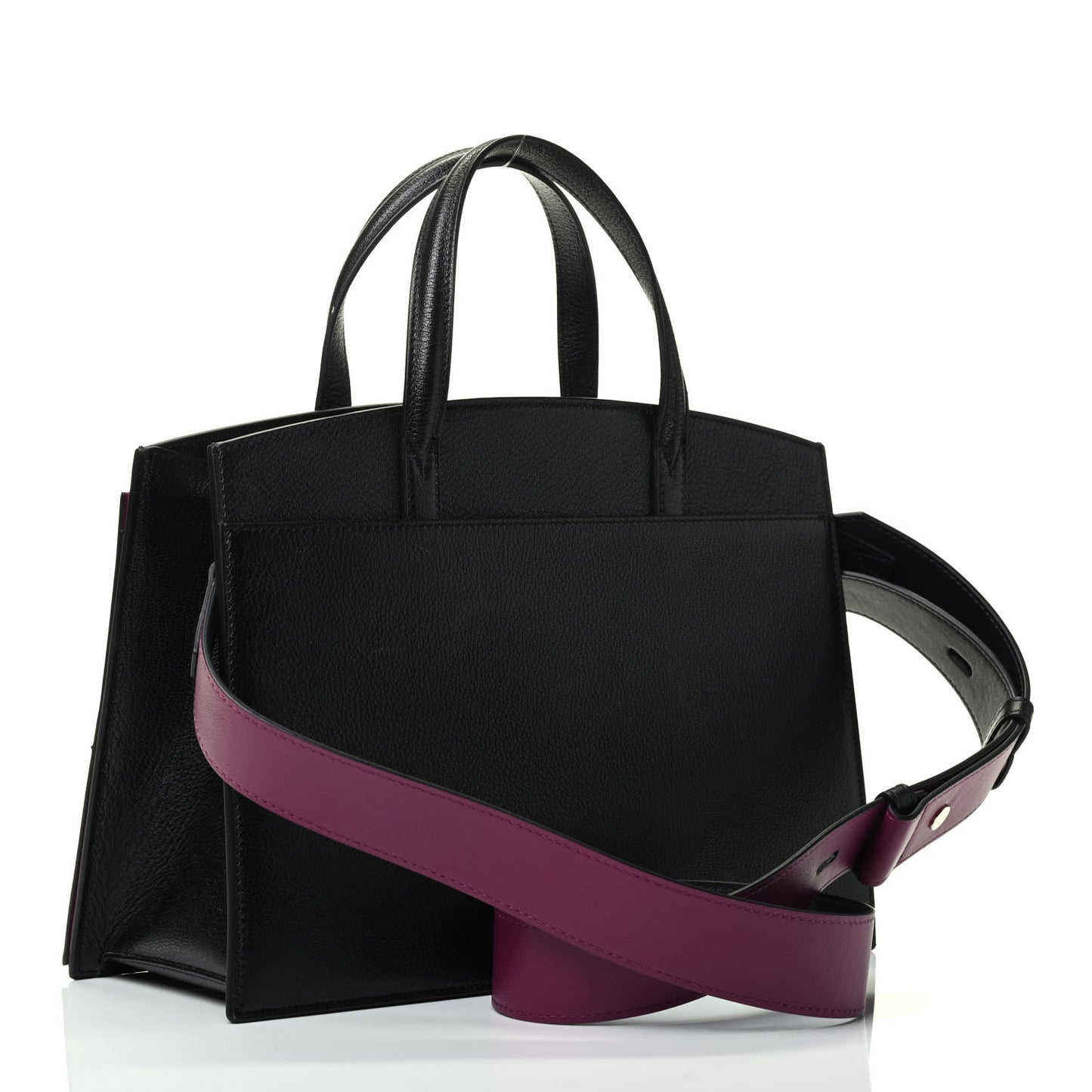 Calfskin Medium Milano Tote Black Dark Purple