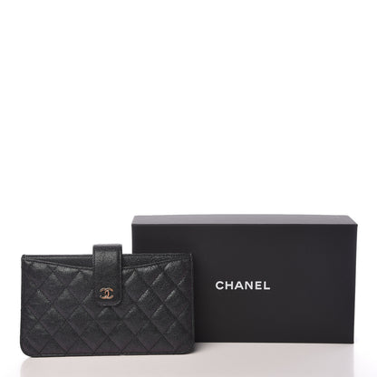 Chanel Iridescent Caviar Quilted Classic Strap Pouch Black 16 of 16