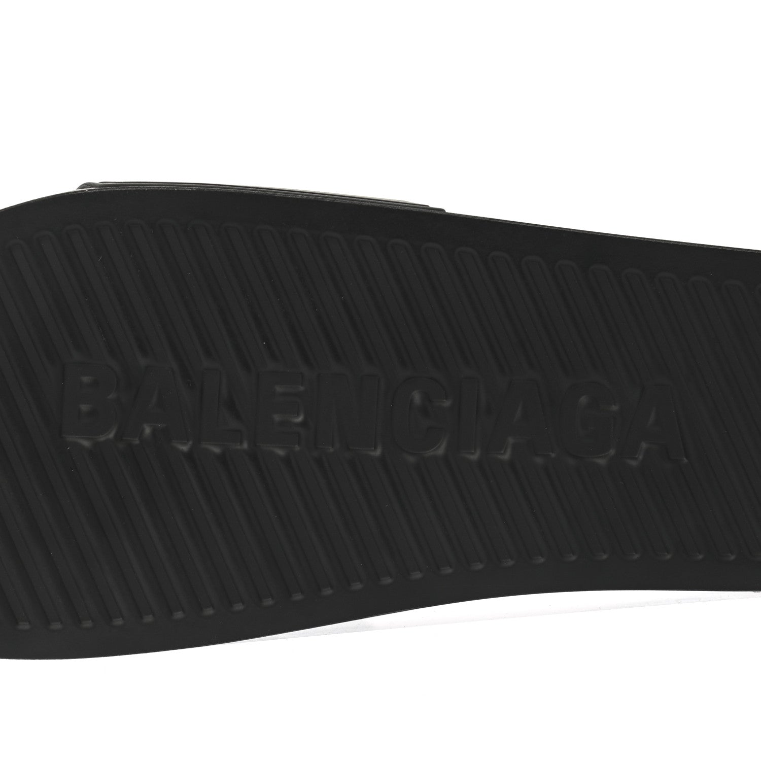 Balenciaga Rubber Womens Logo Pool Slide Sandals 40 Black White 6 of 8
