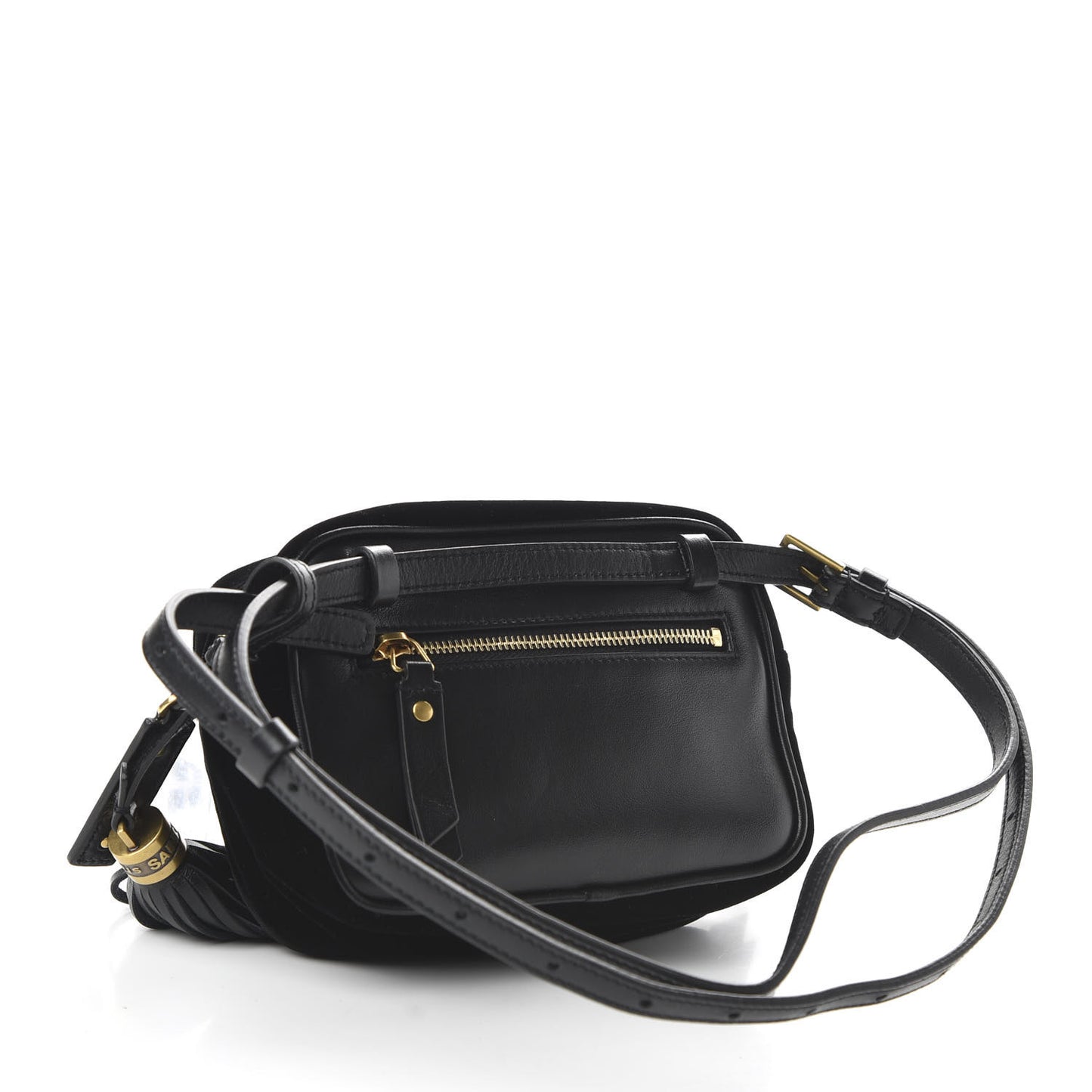 Velour Matelasse Monogram Lou Belt Bag Black