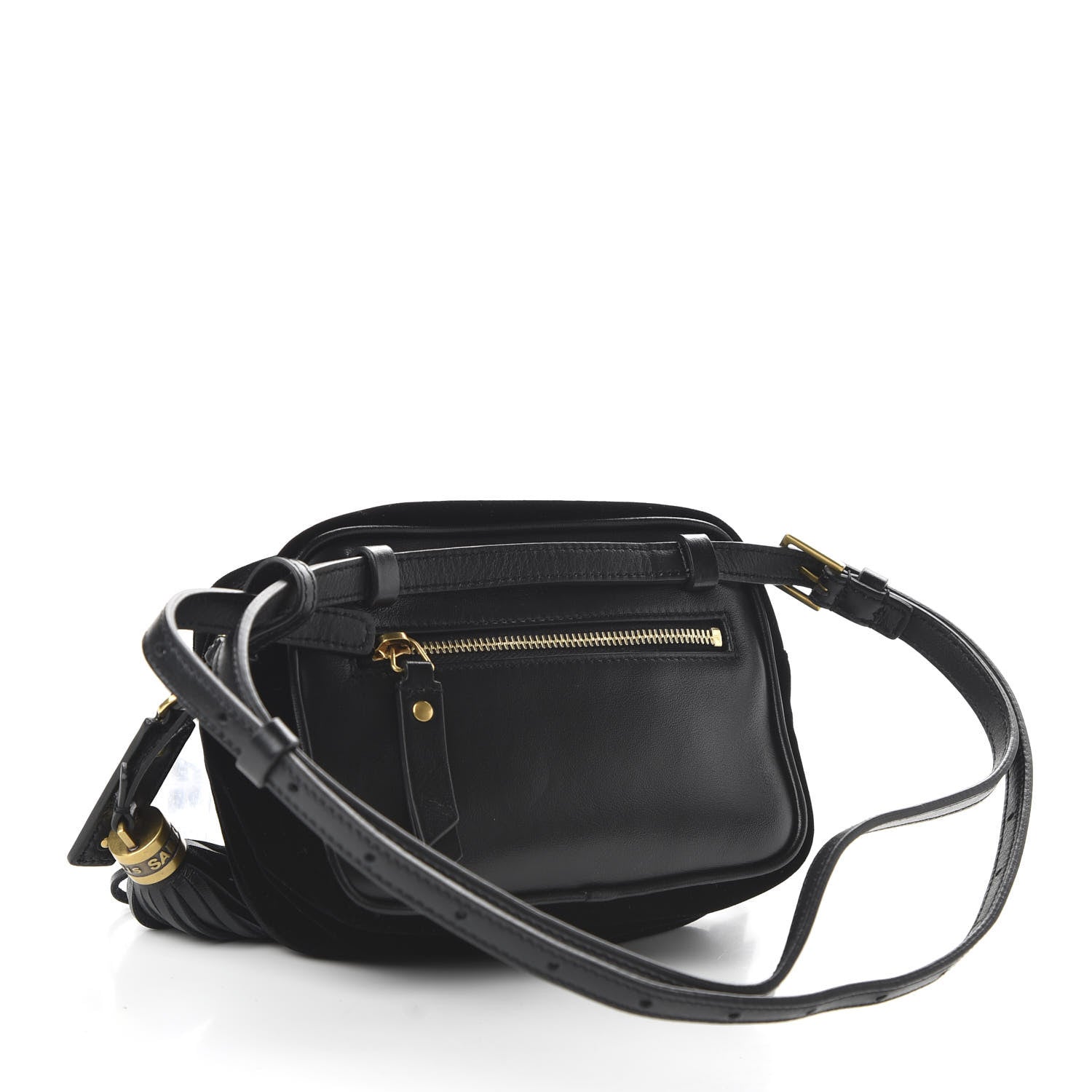 Saint Laurent Velour Matelasse Monogram Lou Belt Bag Black 3 of 9