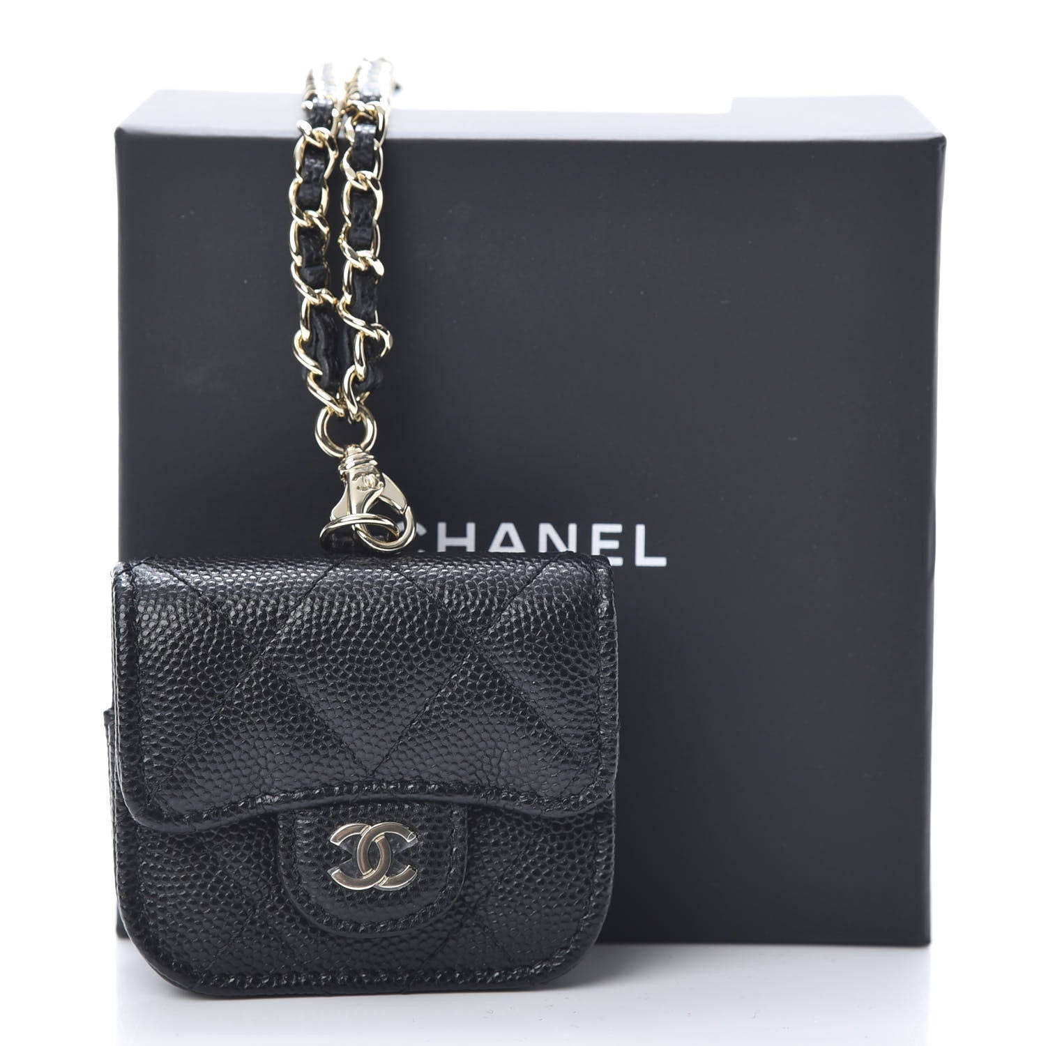 Chanel Caviar Quilted Airpods Pro Case Black 8 of 8