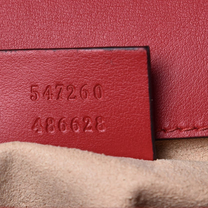 Gucci Calfskin Matelasse Mini GG Marmont Top Handle Shoulder Bag Hibiscus Red 7 of 7