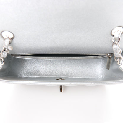 Chanel Metallic Lambskin Quilted Mini Rectangular Flap Silver 5 of 13