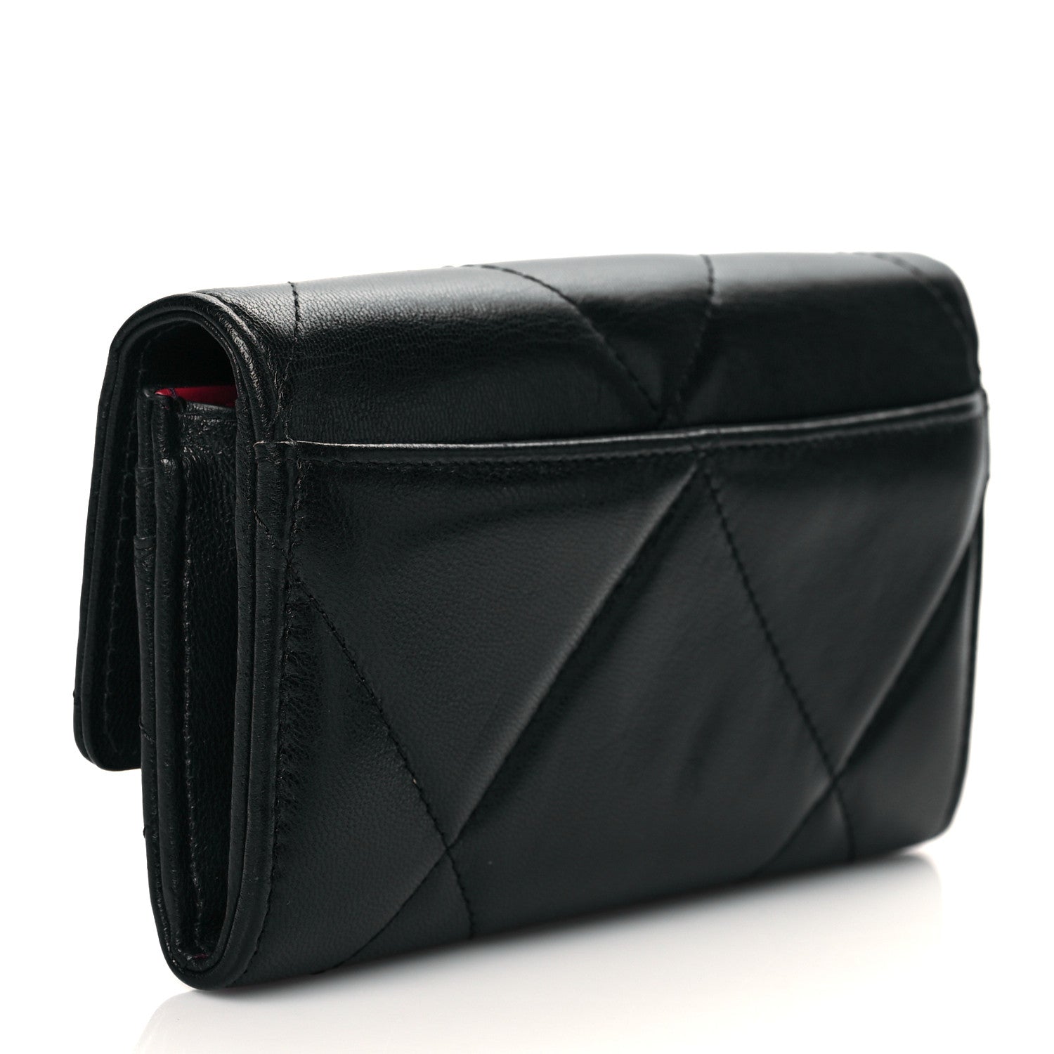Chanel Lambskin Quilted Chanel 19 Flap Wallet Black 3 of 9