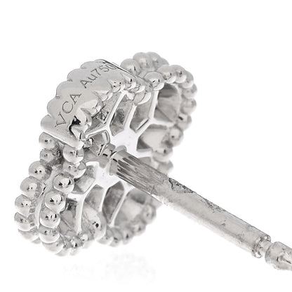 Van Cleef & Arpels 18K White Gold Diamond Sweet Alhambra Earrings 4 of 4
