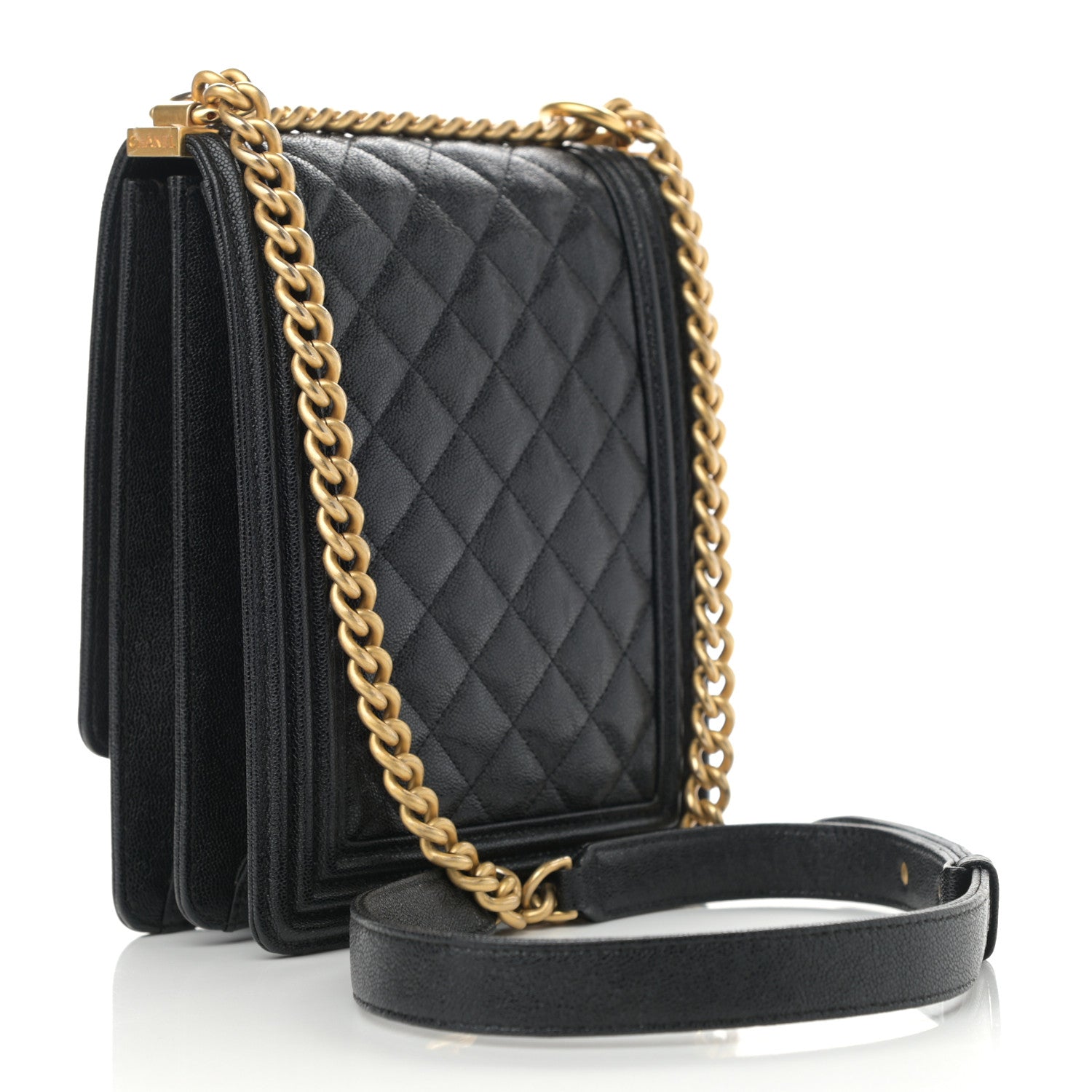 Chanel Caviar Quilted North South Boy Flap Black 3 of 12