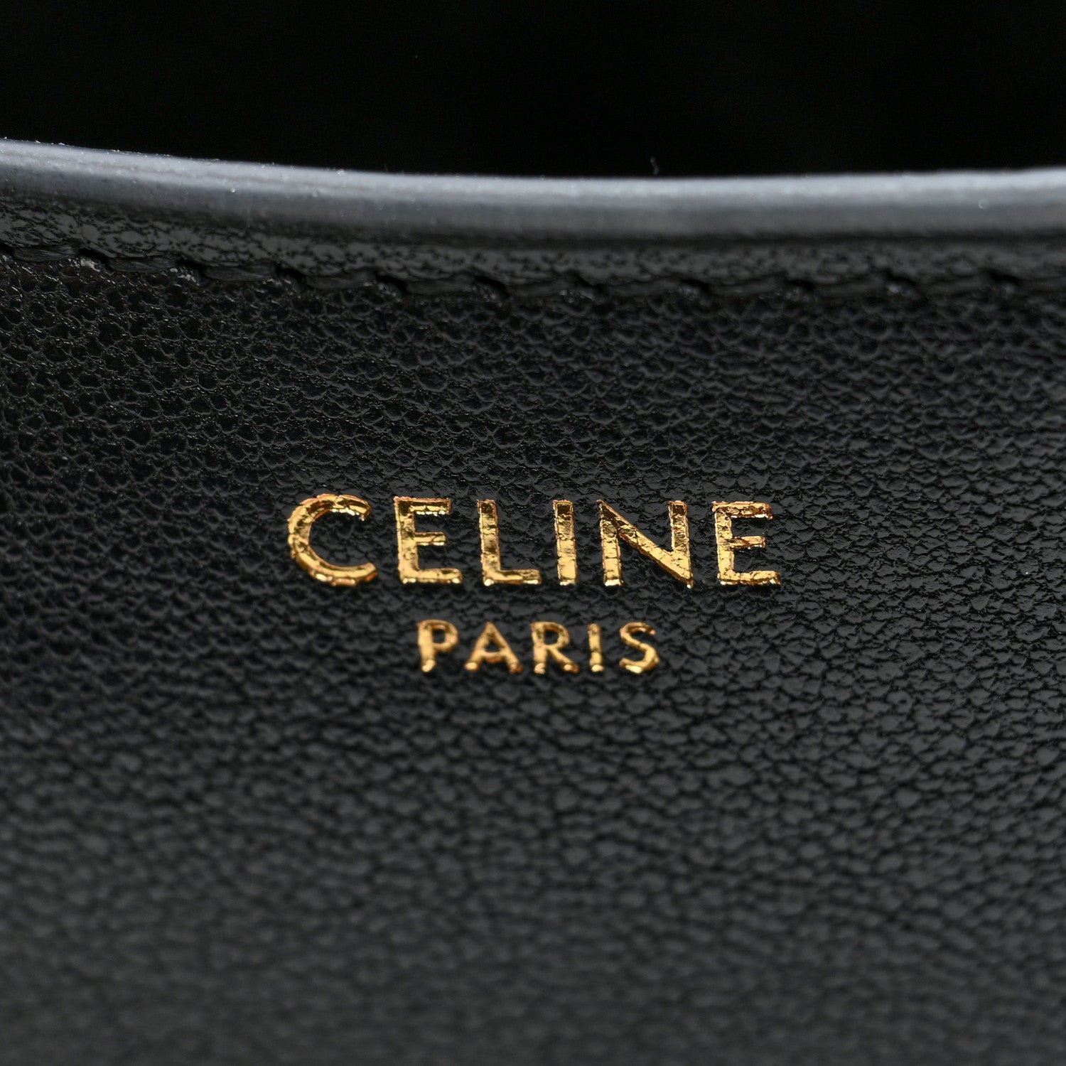 Celine Shiny Lambskin Soft Triomphe Little Half Moon Bag Black 6 of 9