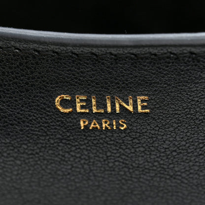 Celine Shiny Lambskin Soft Triomphe Little Half Moon Bag Black 6 of 9