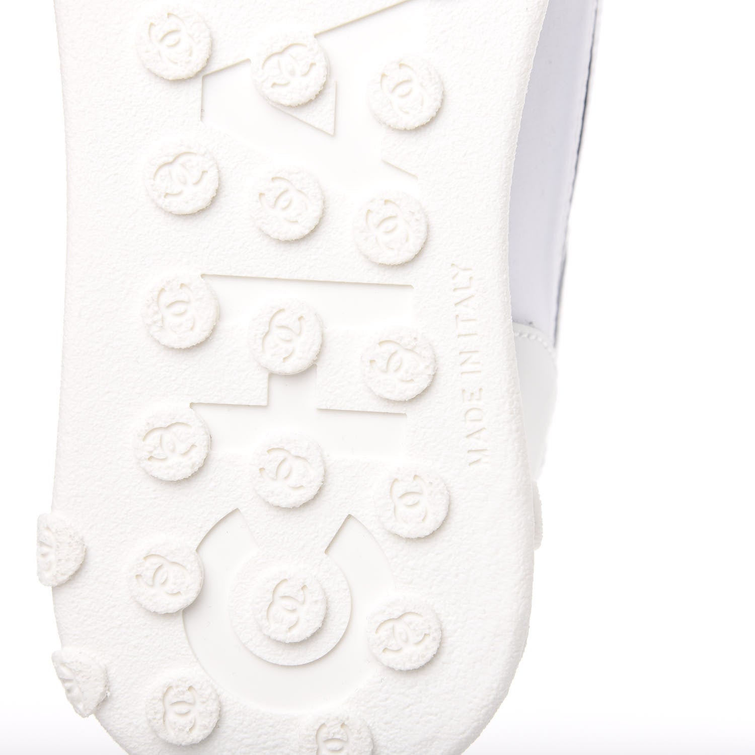 Chanel Calfskin Mesh Lycra Womens Logo High Top Sneakers 37 White 6 of 8