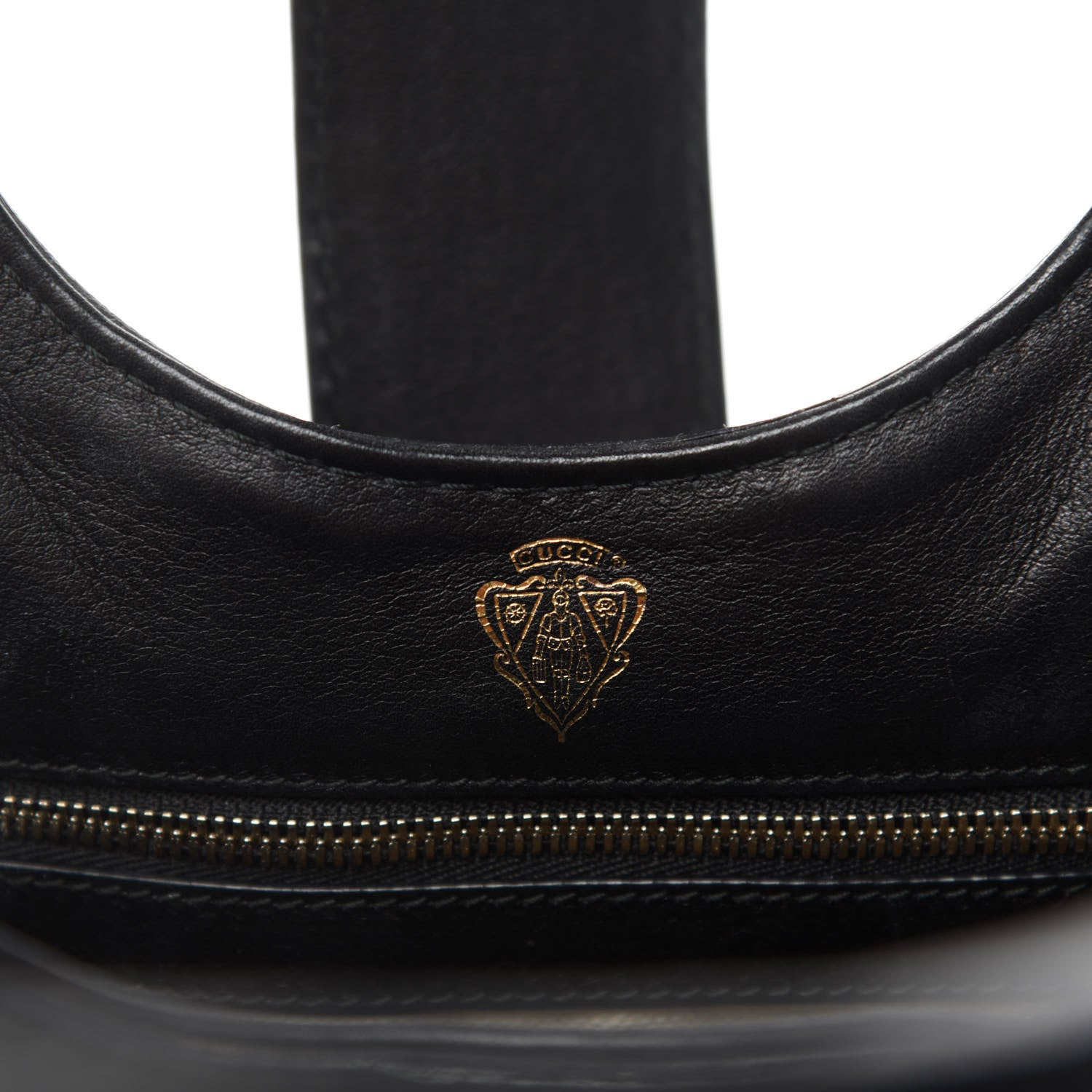 Gucci Calfskin Medium Stirrup Top Handle Bag Black 11 of 13