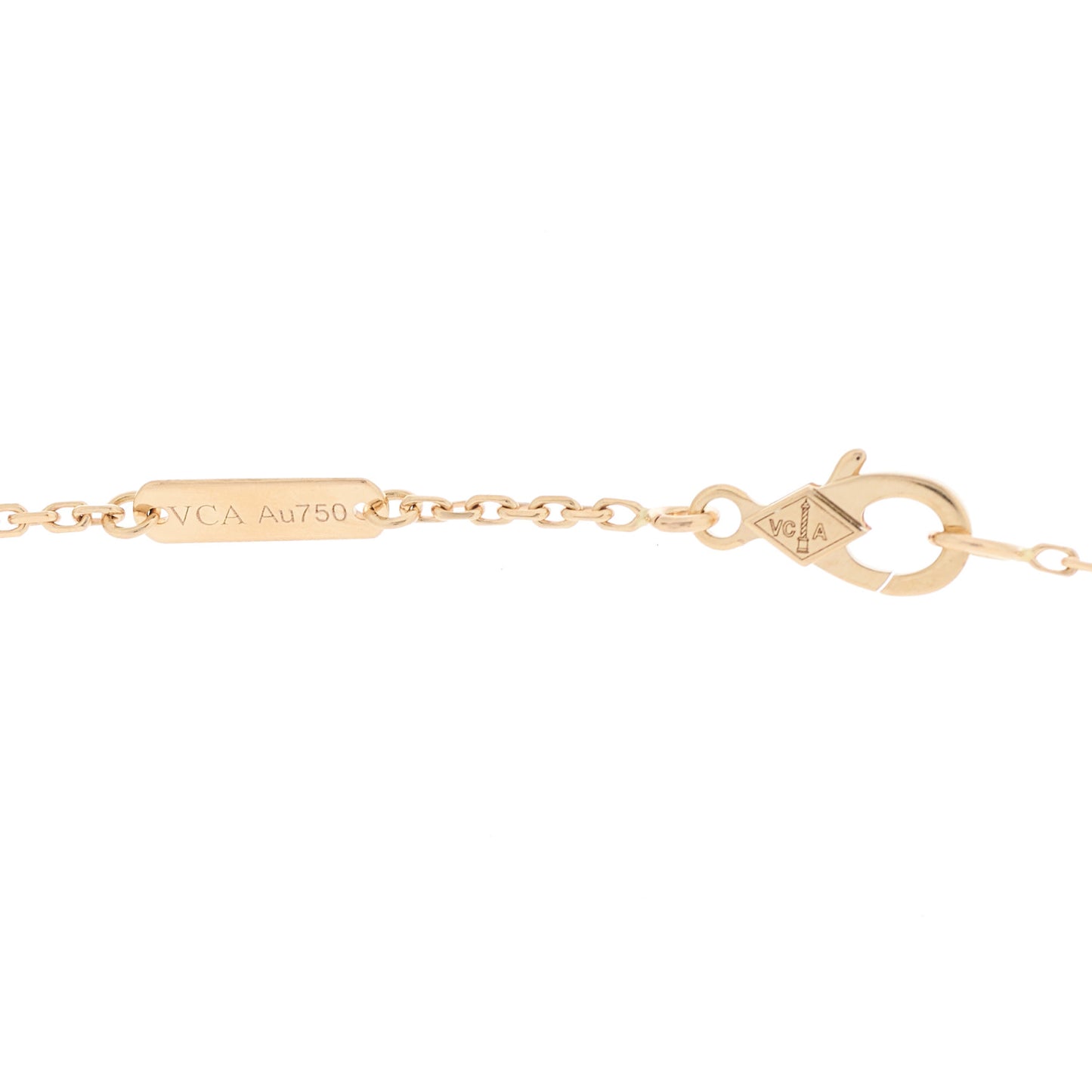 18K Rose Gold Diamond Vintage Alhambra Pendant Necklace