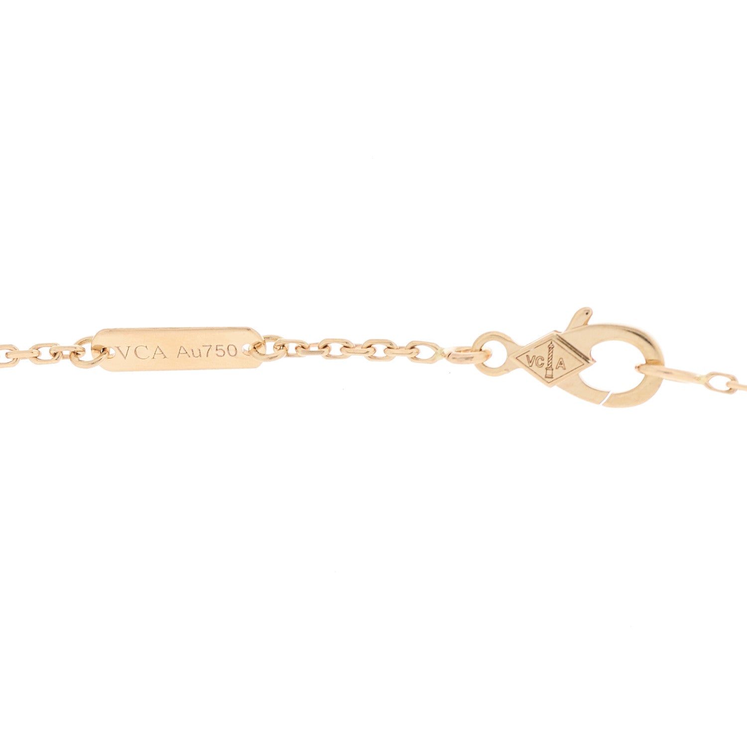 Van Cleef & Arpels 18K Rose Gold Diamond Vintage Alhambra Pendant Necklace 5 of 6