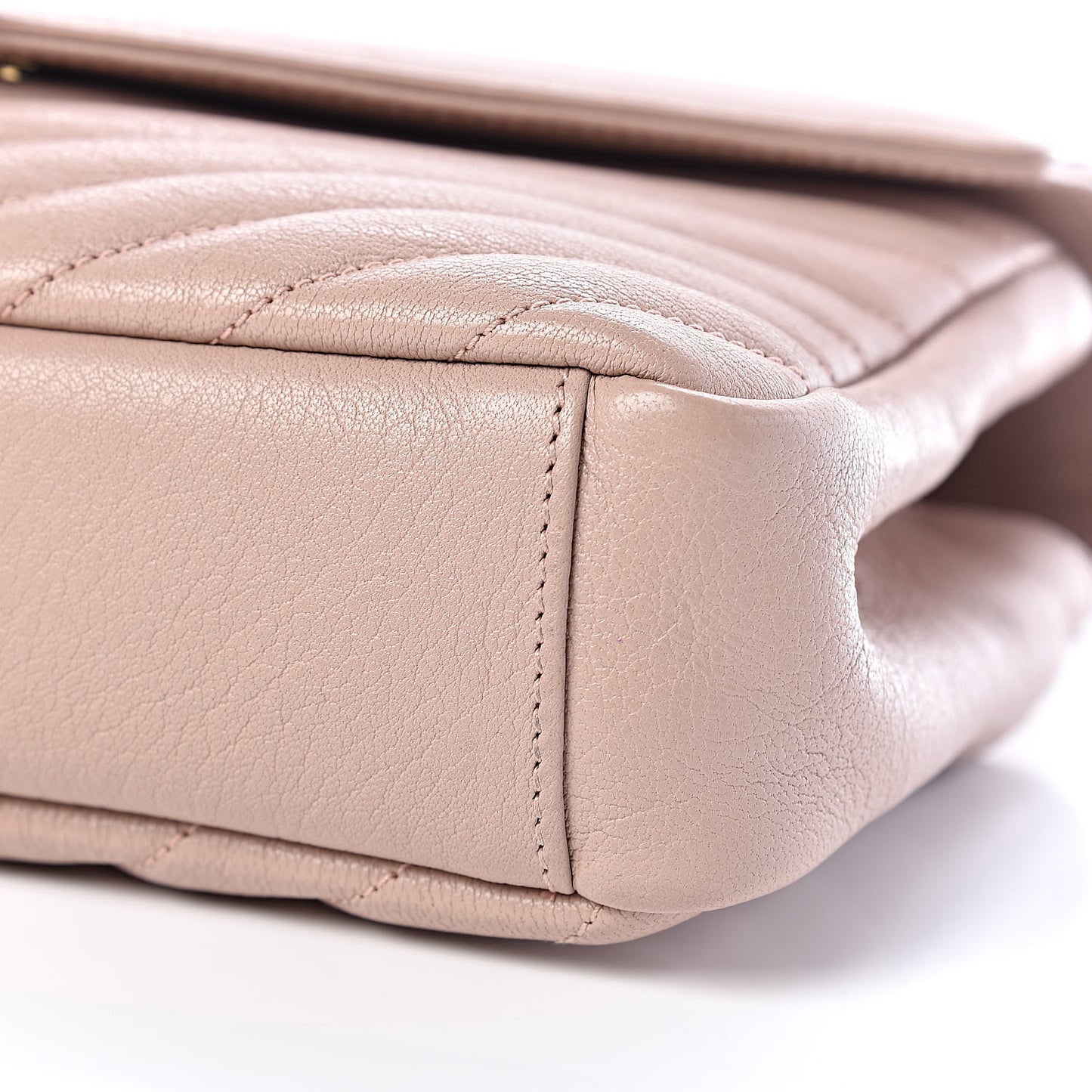 Sheepskin Matelasse Chevron Monogram Medium College Bag Rose Poudre