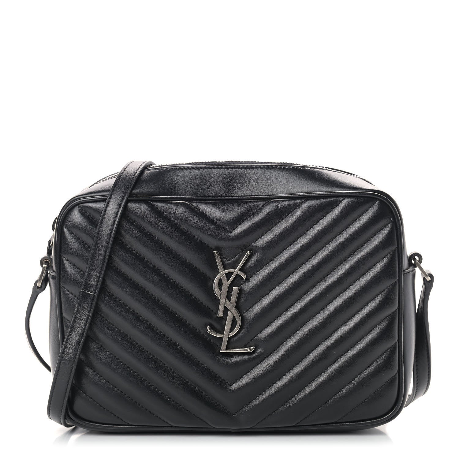 Saint Laurent Calfskin Matelasse Monogram Lou Camera Bag Black 1 of 12