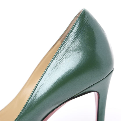 Christian Louboutin Kid Pigalle Follies 100 Pumps 38 Green Paint 9 of 9