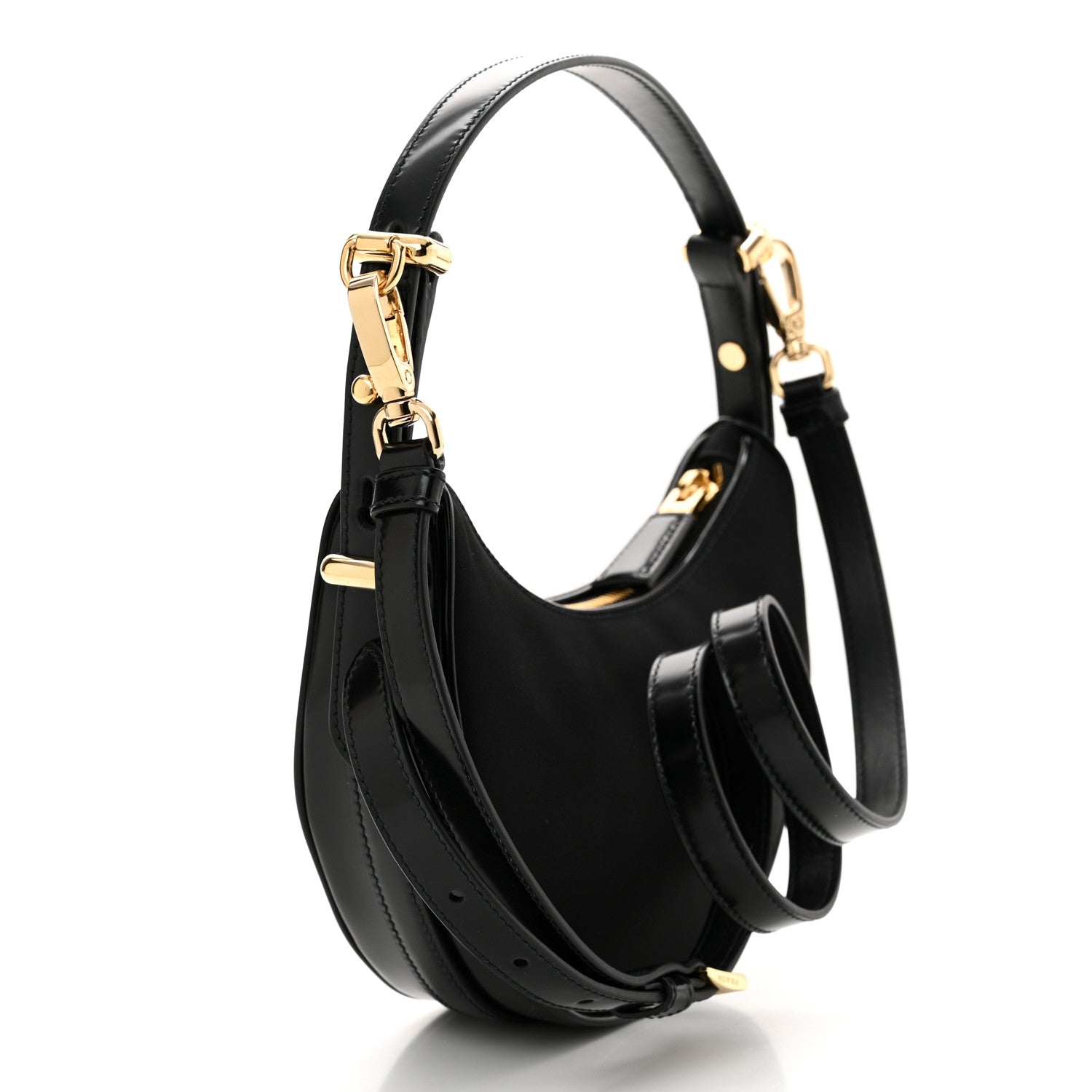 Prada Re-Nylon Spazzolato Mini Arque Shoulder Bag Black 3 of 10