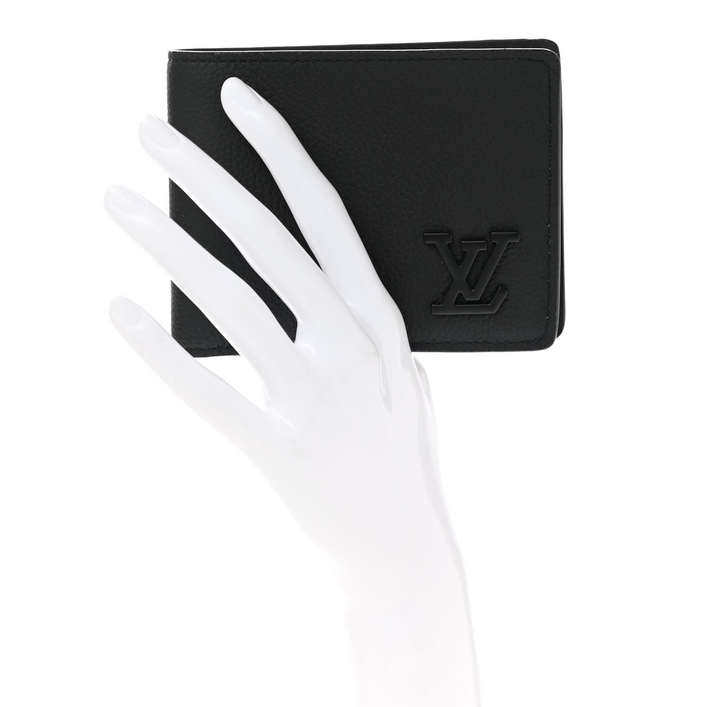 Grained Calfskin Aerogram Multiple Wallet Black