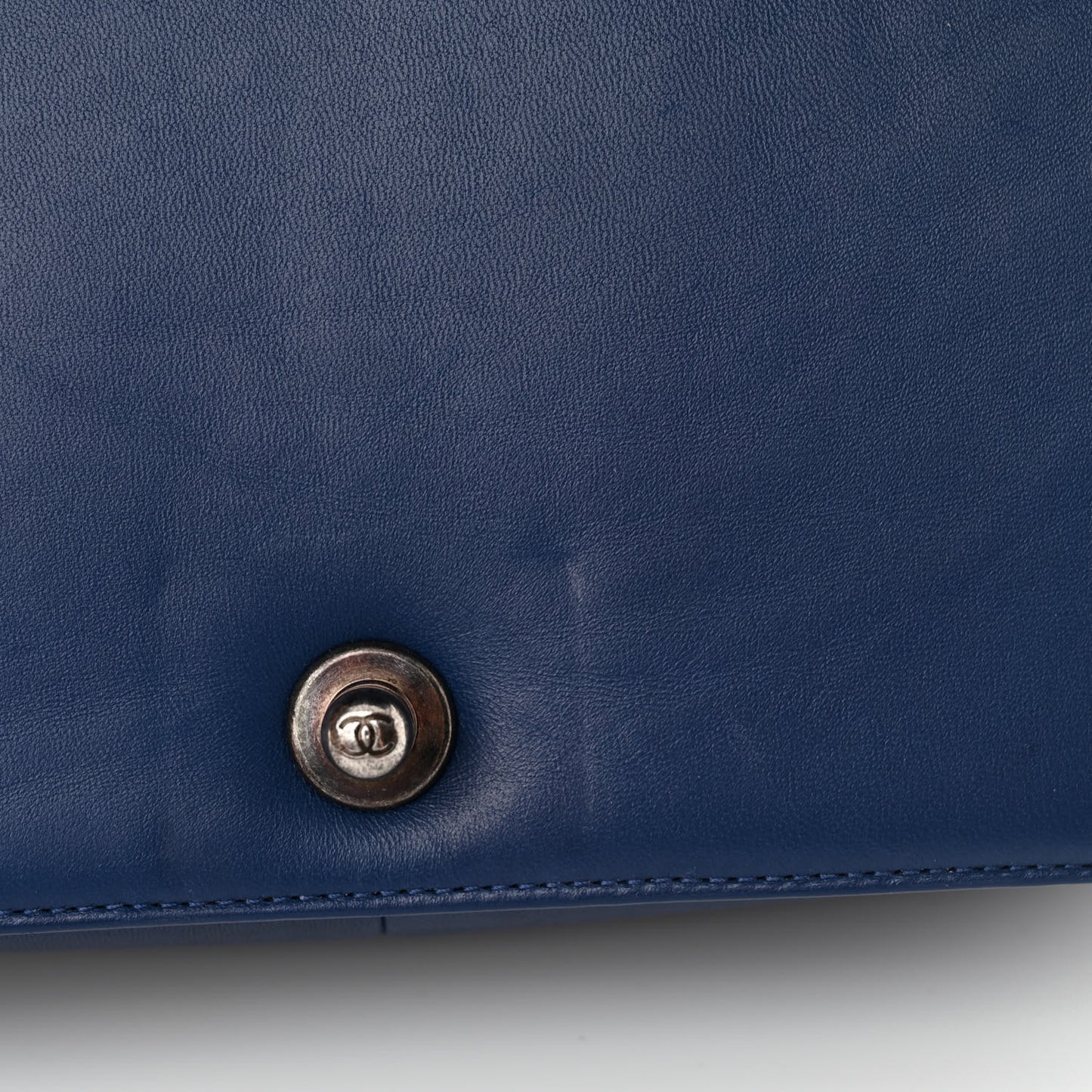 Lambskin Quilted Medium Boy Flap Blue