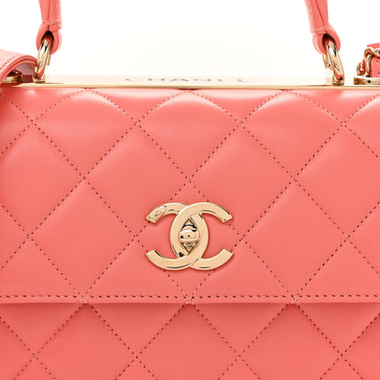 Chanel Lambskin Quilted Small Trendy Chain CC Flap Dual Handle Bag Coral 8 of 11