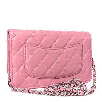 Chanel Lambskin Quilted Crystal Star Wallet On Chain WOC Pink 3 of 12