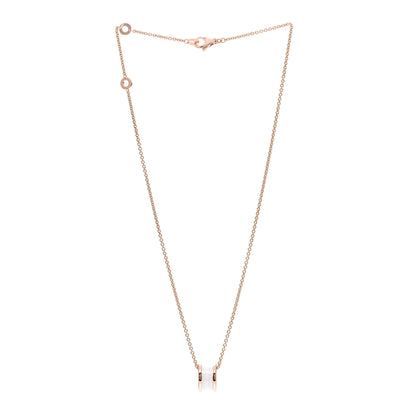 Bulgari 18K Rose Gold White Ceramic B.Zero1 Pendant Necklace 3 of 8