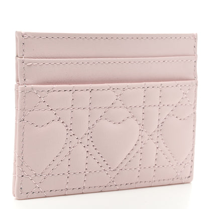 Christian Dior Lambskin Pearl Cannage Dioramour Jolie Freesia Card Holder Rose des Vents 3 of 7