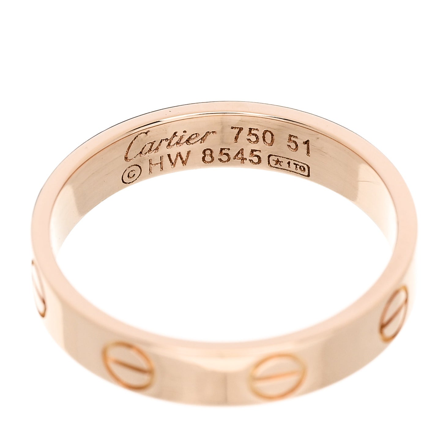 18K Pink Gold 3.5mm LOVE Wedding Band Ring 51 5.75