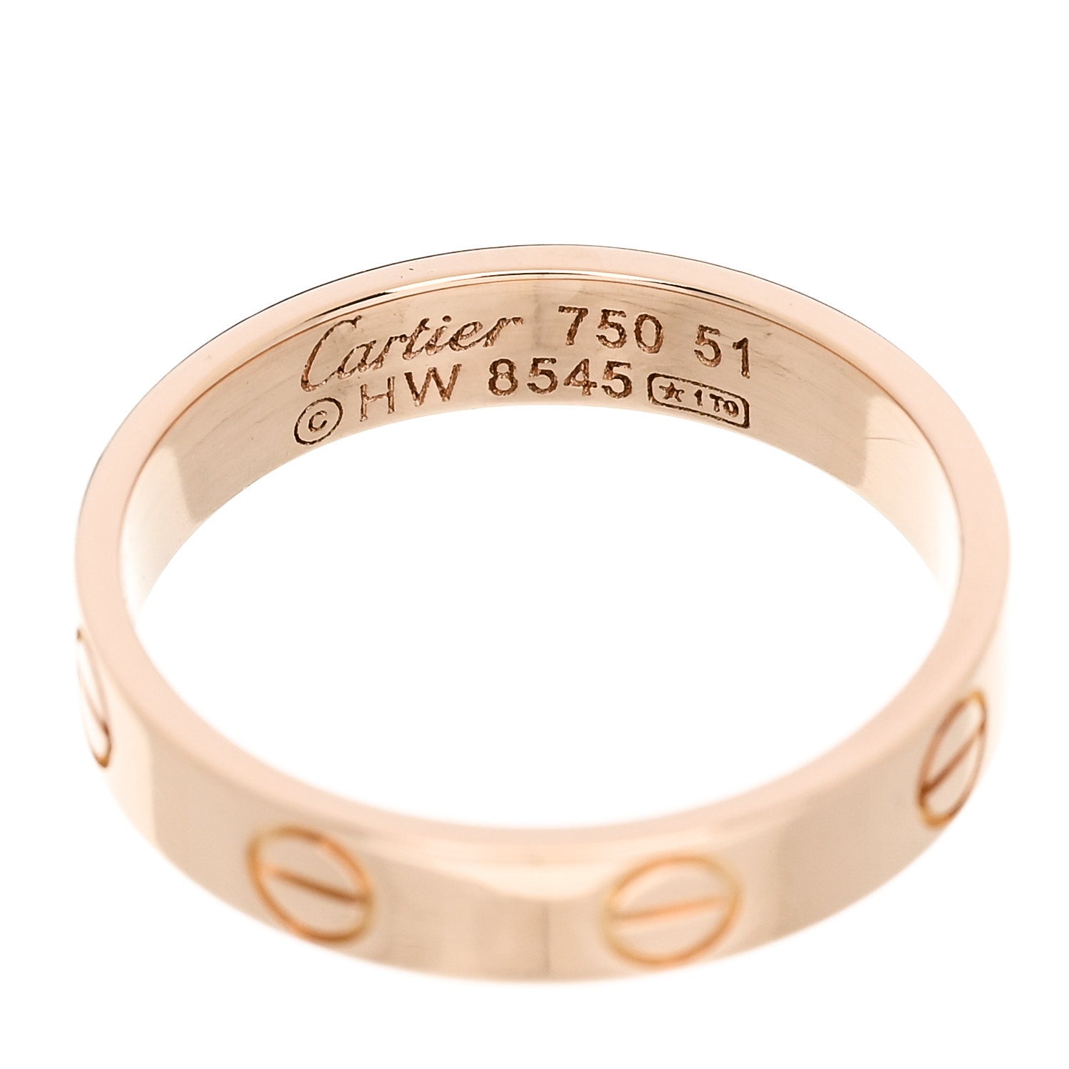 Cartier 18K Pink Gold 3.5mm LOVE Wedding Band Ring 51 5.75 4 of 4