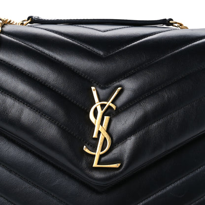 Saint Laurent Calfskin Y Quilted Monogram Medium Loulou Chain Satchel Black 9 of 11