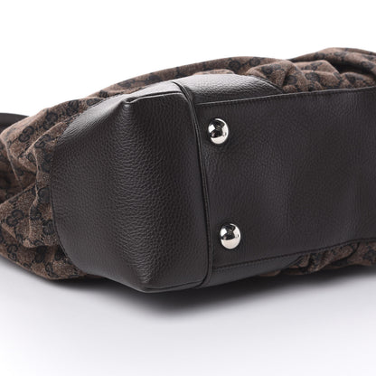 Gucci Denim Monogram Full Moon Tote Dark Brown 8 of 9