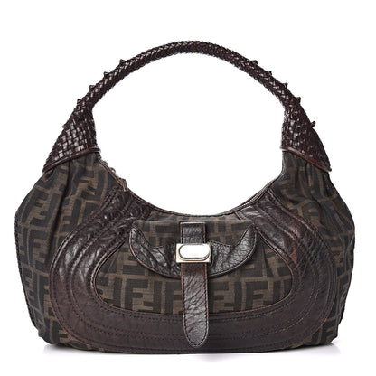 Fendi Zucca Nappa Nuvolata Vitello Tortuga Medium Spy Hobo Tobacco Moro 1 of 19