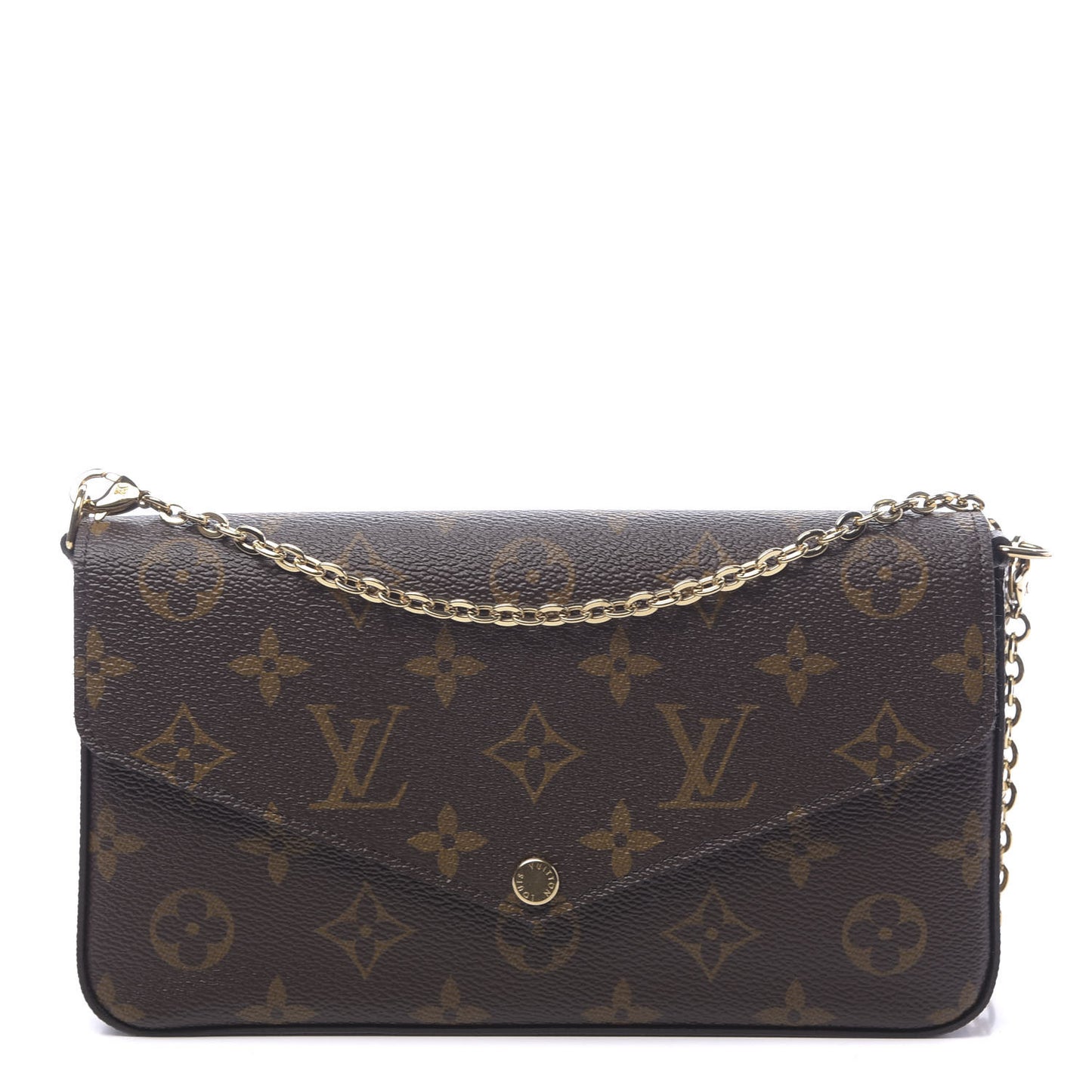 Monogram Pochette Felicie Chain Wallet Fuchsia